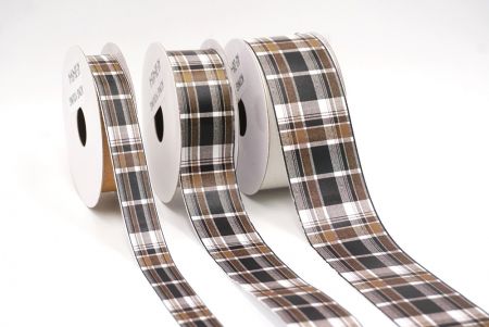 Elegantes Braun und schwarzes Karomuster Band_AI